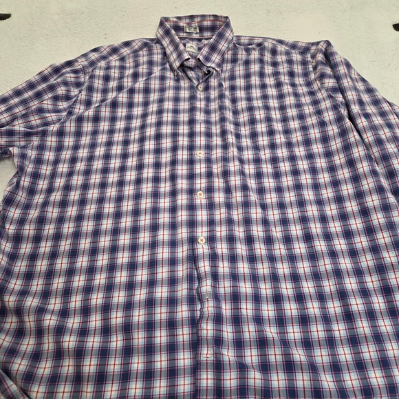 Peter Millar Mens Extra Extra Large Plaid Button Down Shirt 100% Cotton - Picture 3 of 6